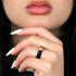 Silicone Wedding Ring Sets for Couple - MetalBar & Metal Heart Collection. (Black - Gunmetal Gray / Rose gold)